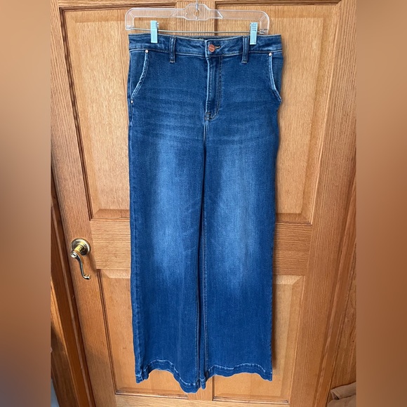 Risen Jeans Denim - Risen, high rise Blue Wide-Leg Jeans